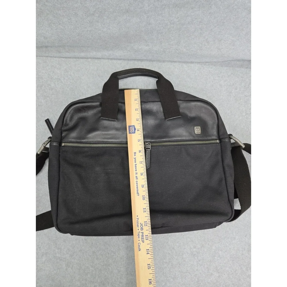 Tumi T-tech‎ Leather and Nylon Portfolio Laptop Black Briefcase Pockets Bag